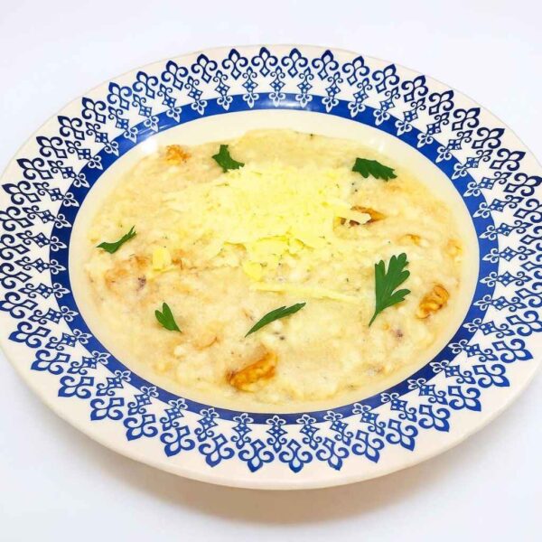 Risoto de Pera com Nozes e Gorgonzola