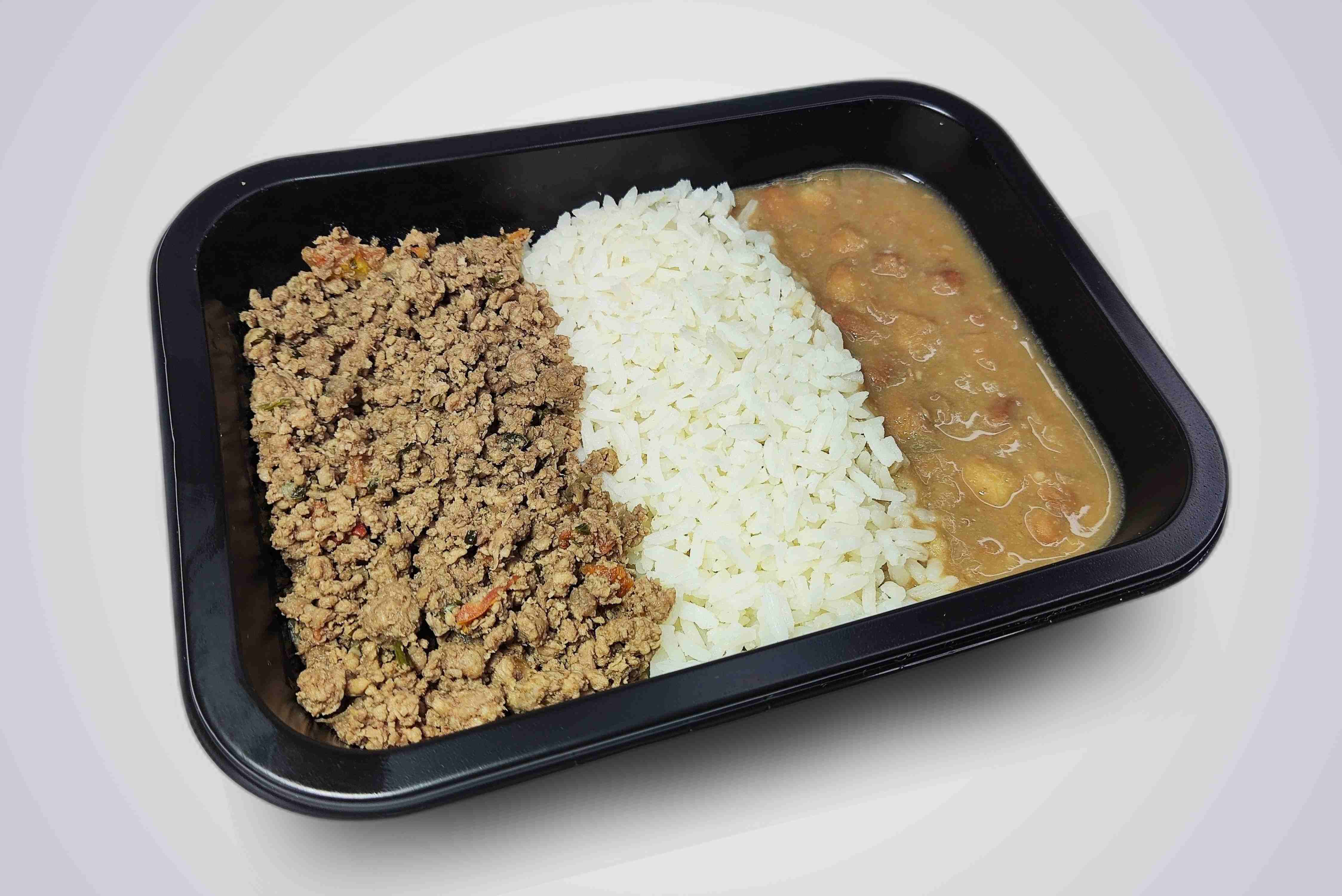 Arroz Branco, Feijão Carioca e Carne Moída compac