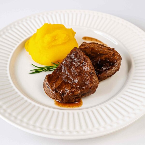 Filé Mignon ao Molho de Vinho com Purê de Mandioquinha