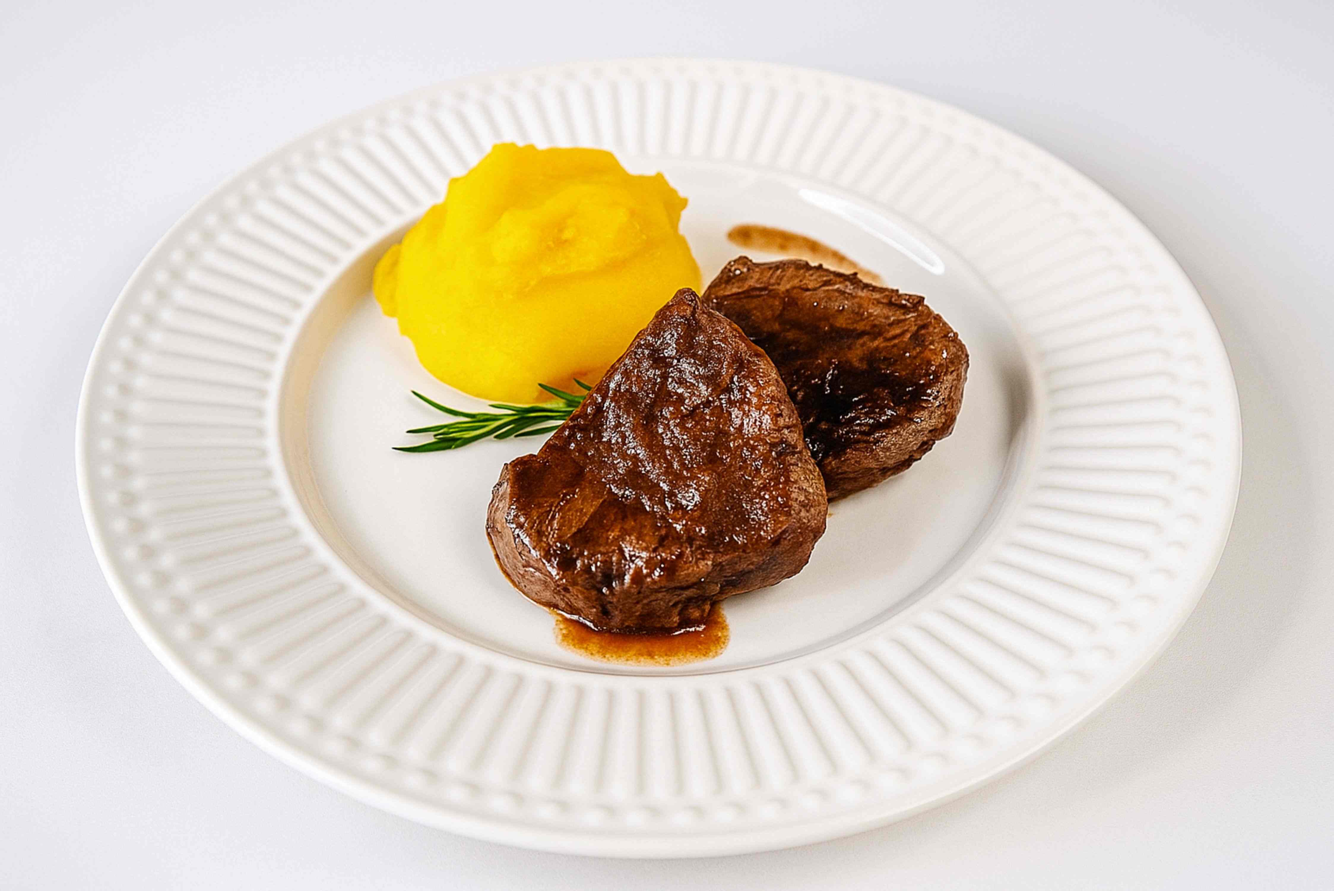 Filé Mignon ao Molho de Vinho com Purê de Mandioquinha (2)